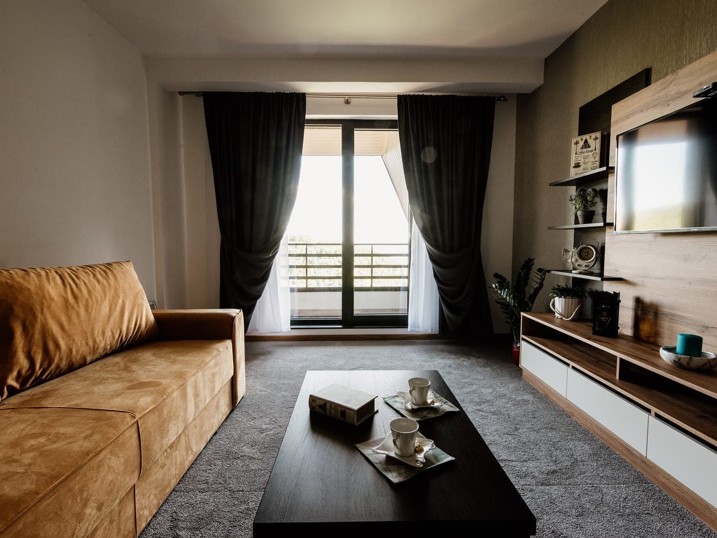 A bright living room prepared for discreet Kin sensors