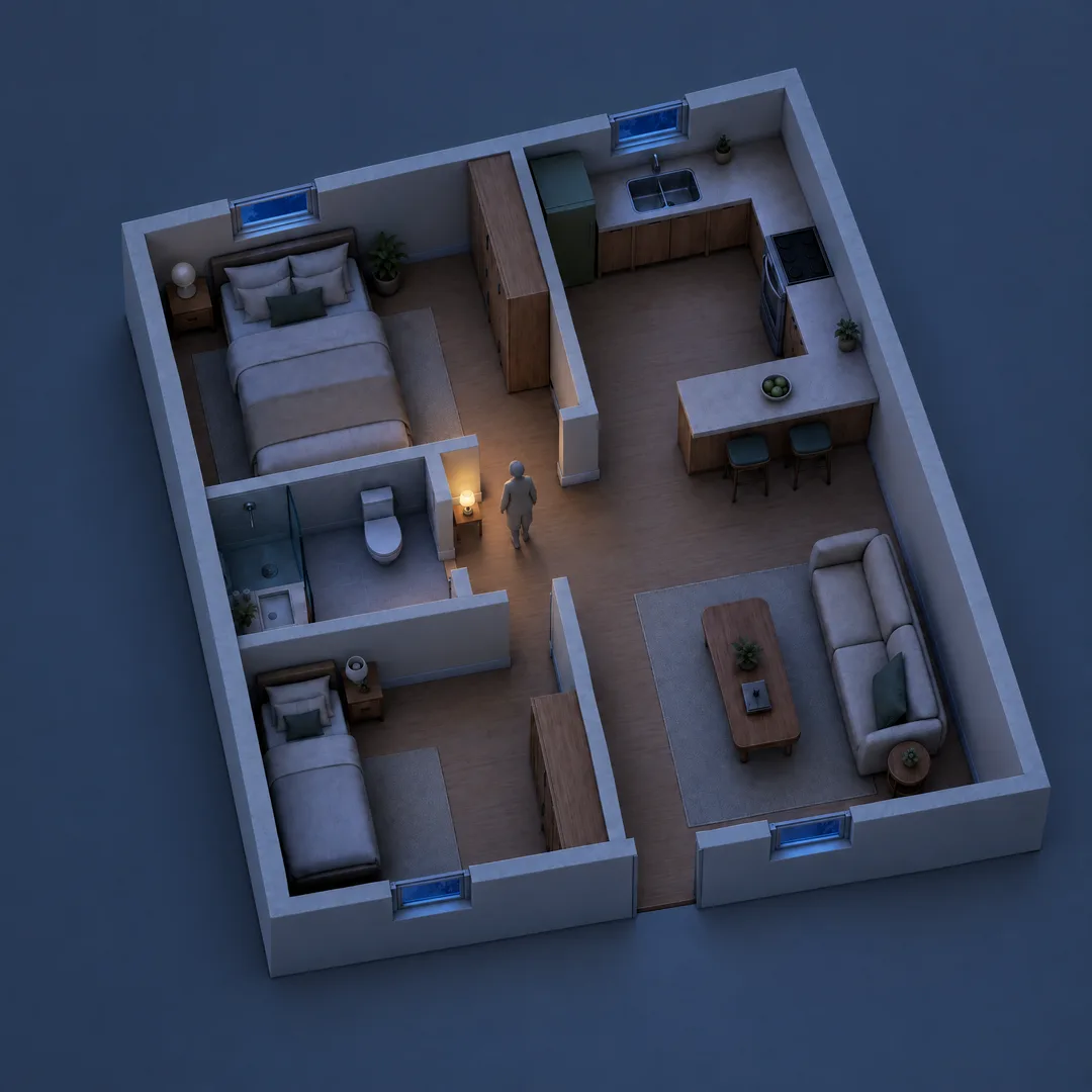 The home at night