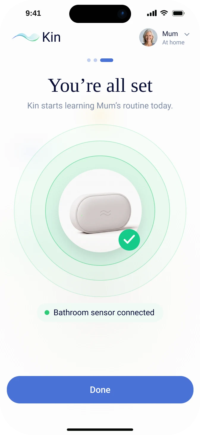 Kin app: you're all set